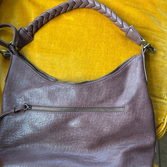 Susan Joy Mauve Handbag with Braided Handle - Picture 1 of 4